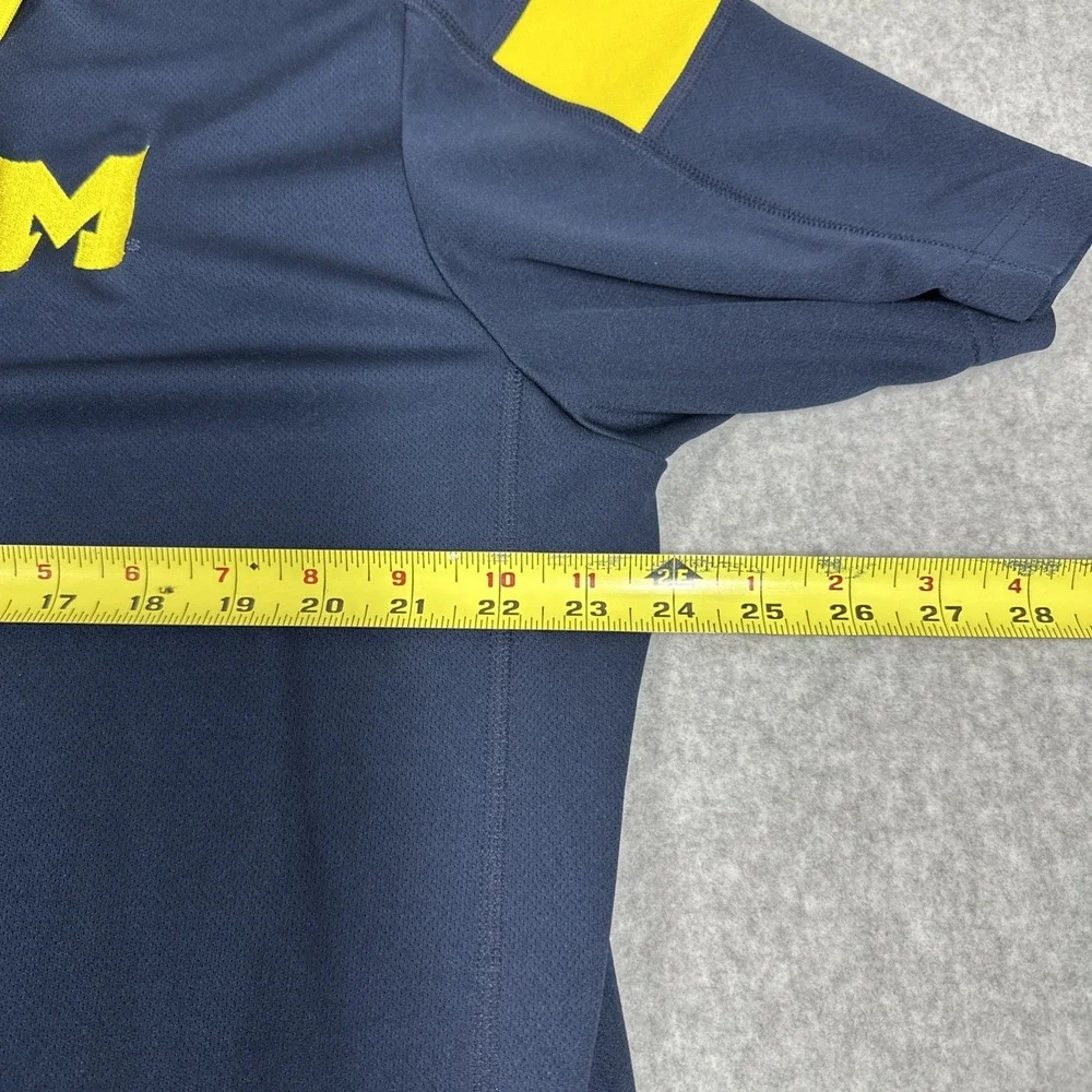 Michigan Wolverines Adidas Climalite Men's XL Blue NCAA Football Golf Polo